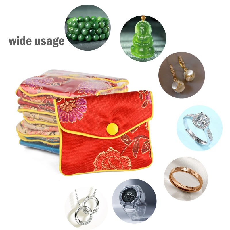 Baitaihem 15 Pack Jewelry Purse Pouch Gift Bags Chinese Silk Style Brocade Embroidered Bag,Multiple Colors(Large) - Image 4
